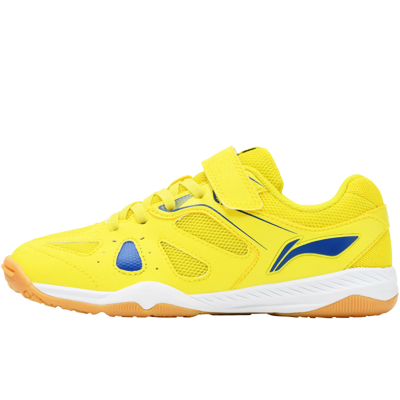 李寧（LI-NING）乒乓球鞋兒童鷹眼1.0青少年專業(yè)透氣減震訓(xùn)練運(yùn)動鞋 奇異果黃 34