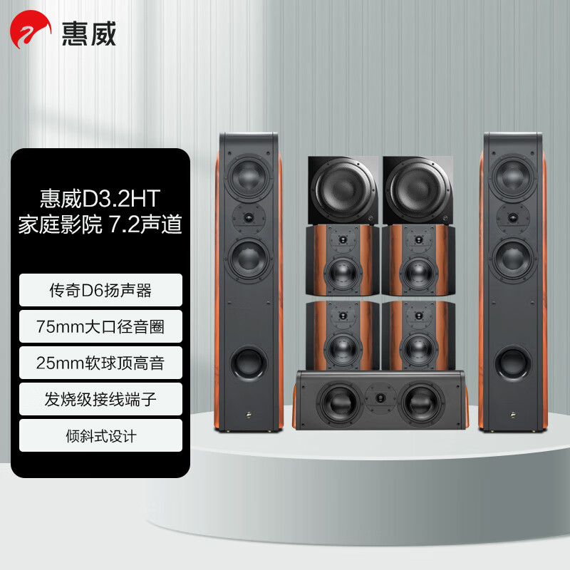 惠威（HiVi-Swans）D3.2HT系列声道家庭影院套装 客厅家用电视音响 落地影院 组合音箱 D3.2HT（7.2声道）