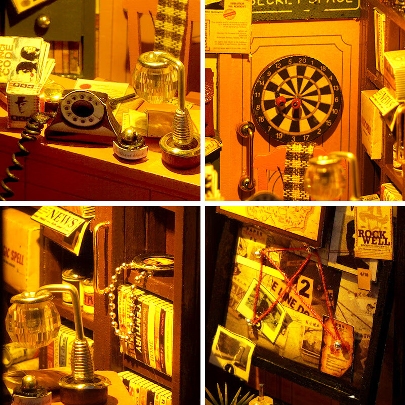 巧之匠diy手工礼物书立拼装拼图立体3d模型成人积木益智玩具木质摆件 大侦探日记+工具+LED灯【立体书立】