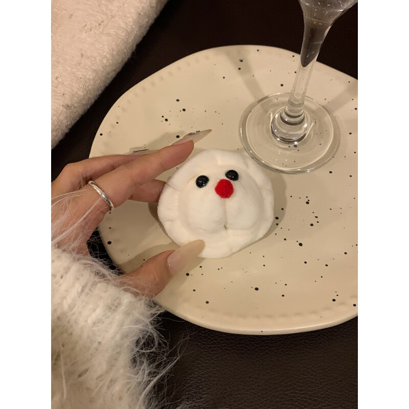 欧阳先生新年趣味可爱饺子表情发夹女后脑勺侧边刘海夹馄饨小夹子头饰