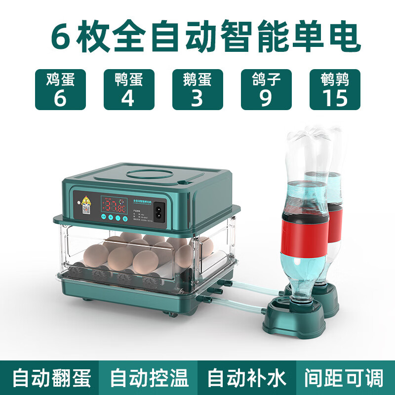 小鸡孵化器小型家用孵化机全自动智能家用型孵蛋器鸡苗水床孵化箱 6枚