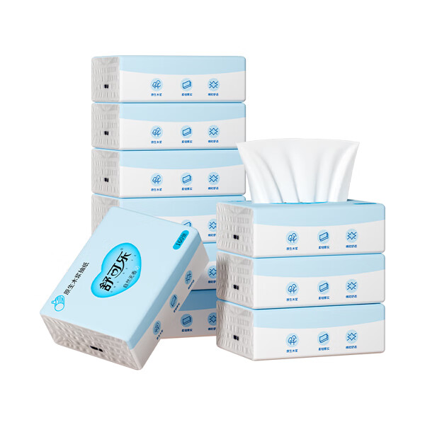 舒可乐抽纸原木纸巾4层160张家用便携式小包S码卫生纸 4层 160张*20包