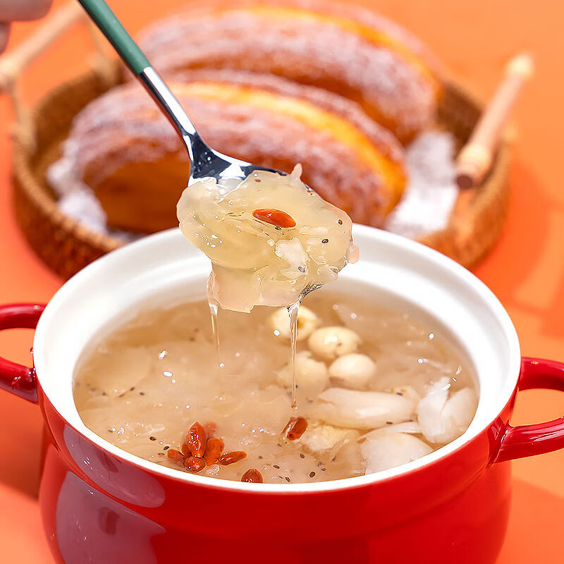 蔗糖林家铺子银耳羹鲜炖大朵百合银耳莲子200g膳食水果罐头即食送礼盒