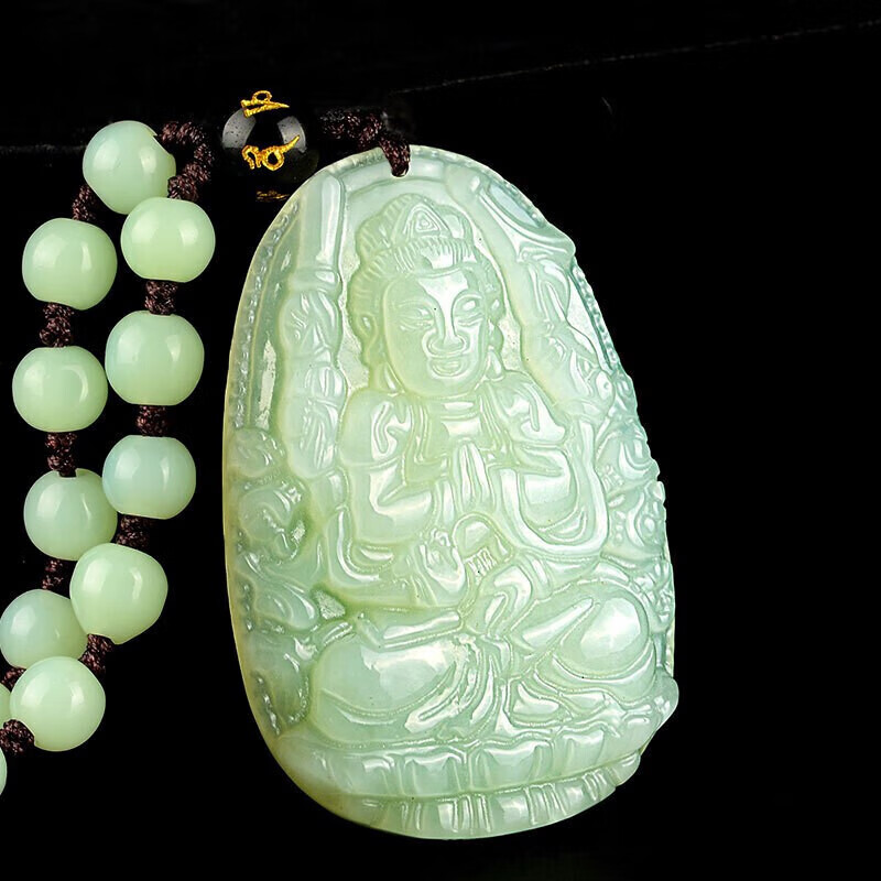 京莹和田玉本命佛吊坠男女款十二生肖守护菩萨项链本命年送男女友礼物 钥匙扣款【下单请备注生肖】