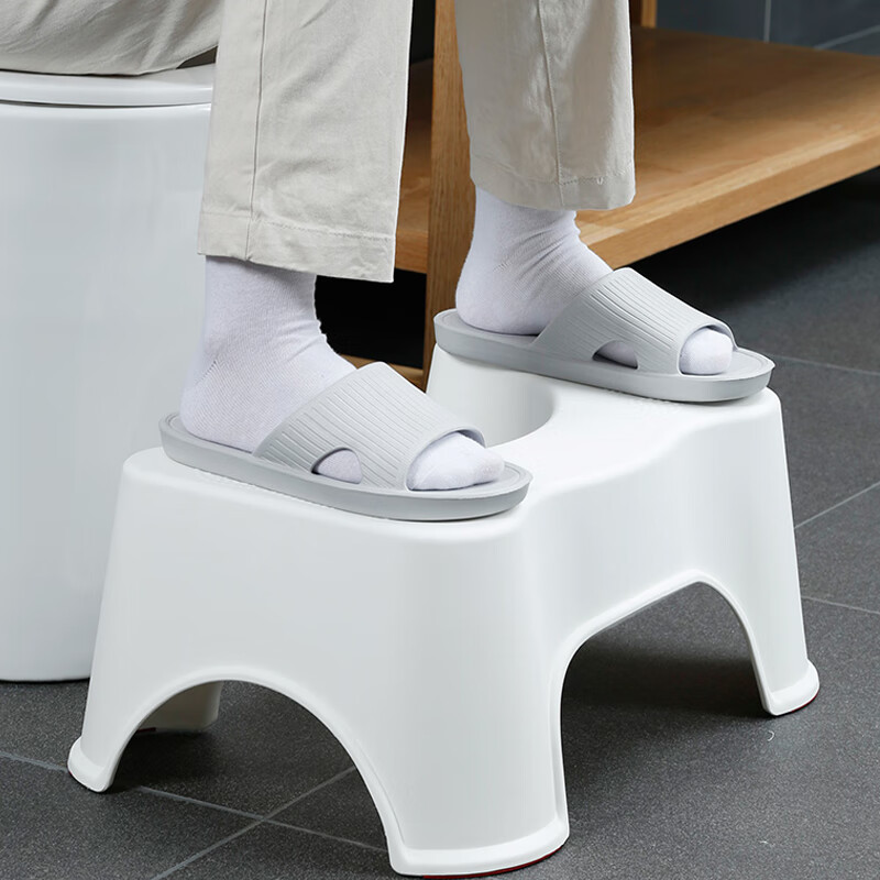 家の物语（KATEI STORY）日本厕所马桶凳脚凳垫踩脚凳蹲坑神器坐便凳老人孕妇便秘儿童拉屎 厕所坐便凳（白色）