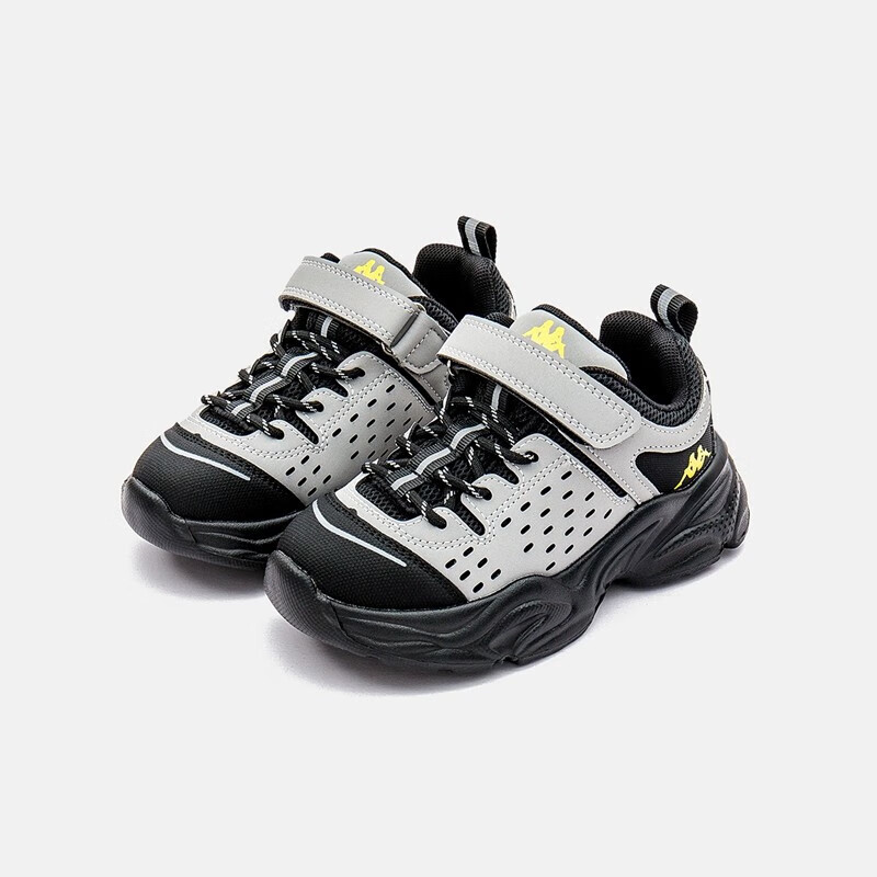 运动鞋秋冬款儿童鞋子老爹鞋时尚百搭潮酷跑步鞋 黑色 26码鞋内长约