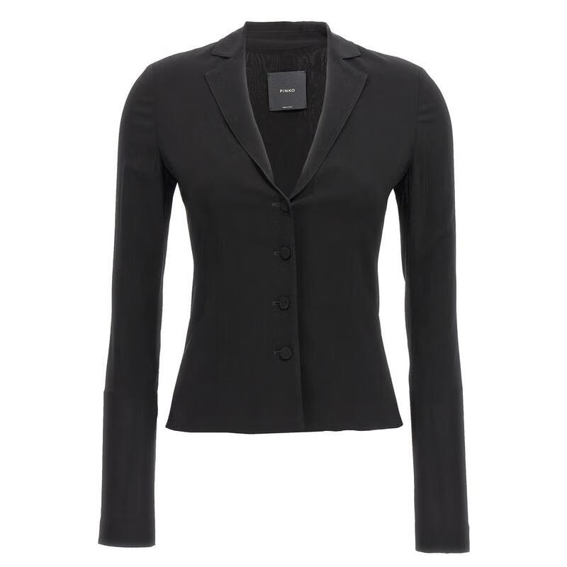 pinkopinko女装真尺寸修身弹性夹克 黑色 46