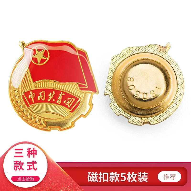 团徽正版纪念共青团标准型学生用磁吸款共青员胸章磁扣胸针款徽章