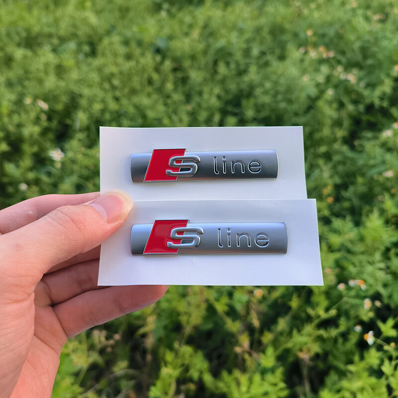 tv10字贴叶子板rsline改装车标abt黑色标志尾标 【sline侧标】银色1对