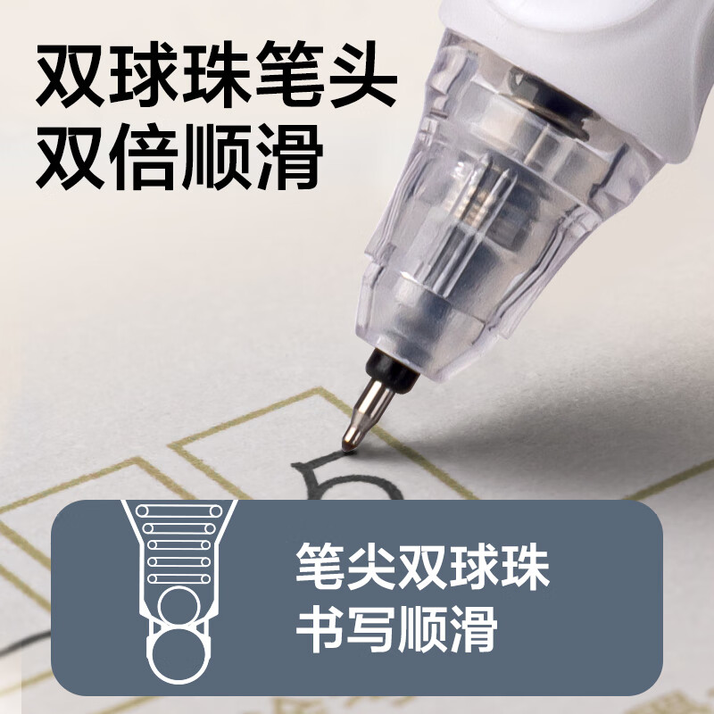 得力按动中性笔水笔学生用大容量黑色st速干六边形战士考试小分贝碳素超黑防水签字笔芯0.5按压刷题笔 【ST头/速干】10支得力直液替芯 0.5mm