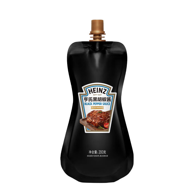 亨氏黑胡椒醬燒烤醬意大利面黑椒牛排專(zhuān)用醬家用烤肉腌制披薩調味醬汁 黑胡椒醬200克*1袋