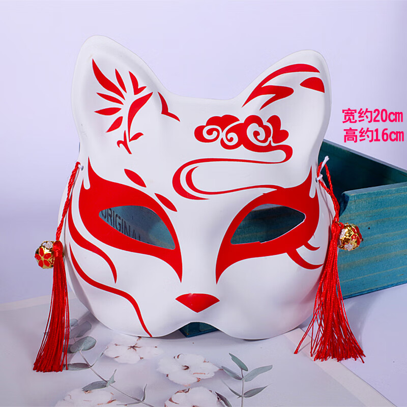 澳颜莱半脸猫面具 万圣节男生装扮头饰男面罩古风汉服半脸帅气面具