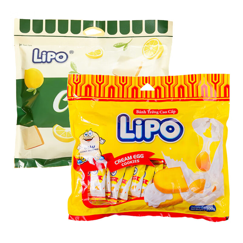 lipo【官旗直售】面包干(原味300g 柠檬味260g)进口饼干零食