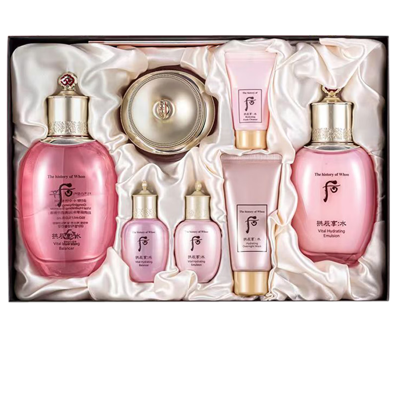 后(The history of Whoo)韓國(guó)進(jìn)口天氣丹天率丹水妍拱辰享補(bǔ)水套盒護(hù)膚品元旦春節(jié)禮盒套裝 水妍水乳霜7件套專(zhuān)柜版-清爽保濕