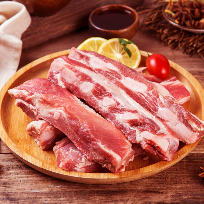 山野云陵农场 黑猪纯肋排中段无脊骨 猪脆骨肋排1kg*2盒 54.9元(需领券) 包邮