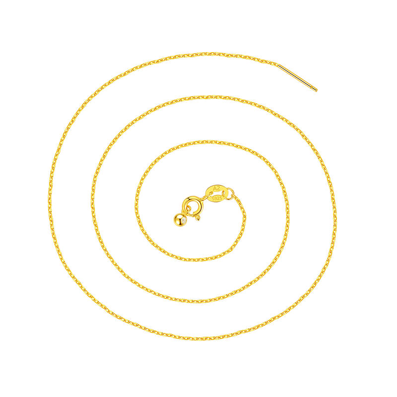 GLTEN925银项链女2025新款素链金色万能链生日圣诞礼物轻奢送女友老婆