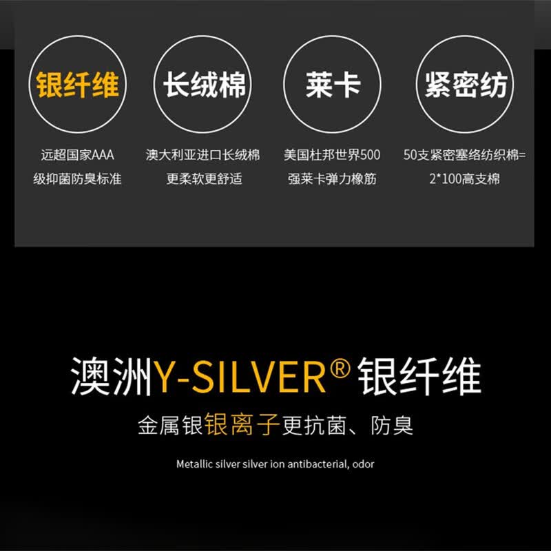 YSOCKS专利防臭袜子春夏季薄款男士纯银纤维抗菌棉吸汗耐磨中筒短袜运动 经典短袜黑色 3双 均码