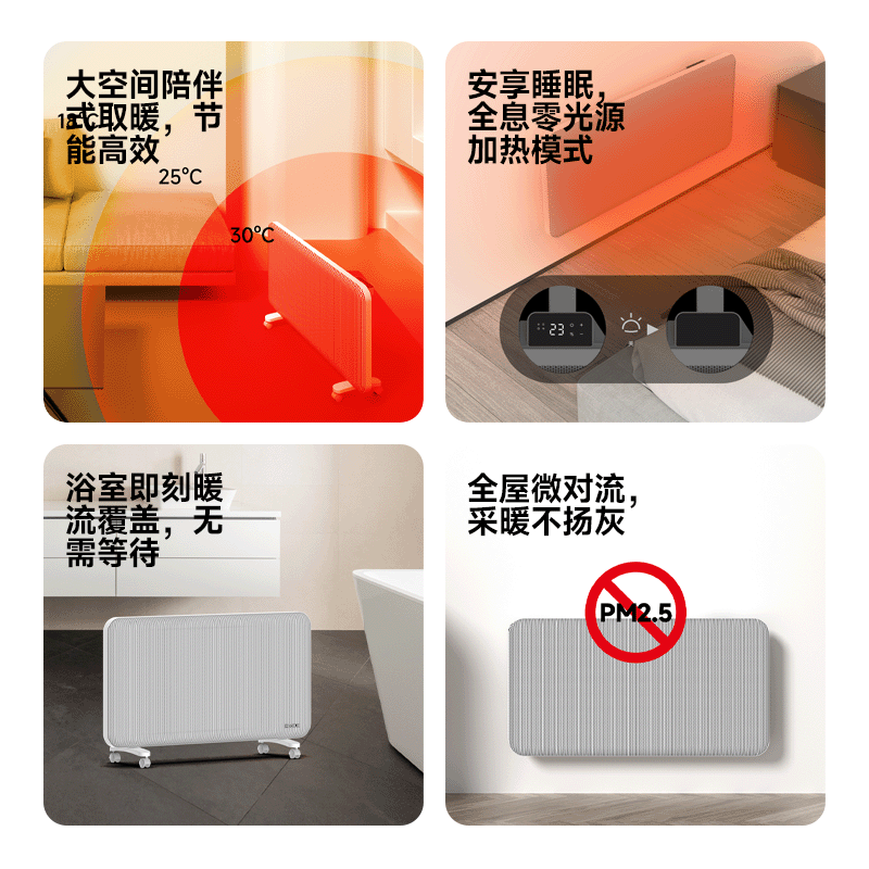 Heallux法国海路世石墨烯取暖器家用静音暖风机欧式快热炉全屋升温电暖器神器大面积速热恒温浴室电热暖气 【旗舰Pro】全幅石墨烯速热恒温变频取暖器06
