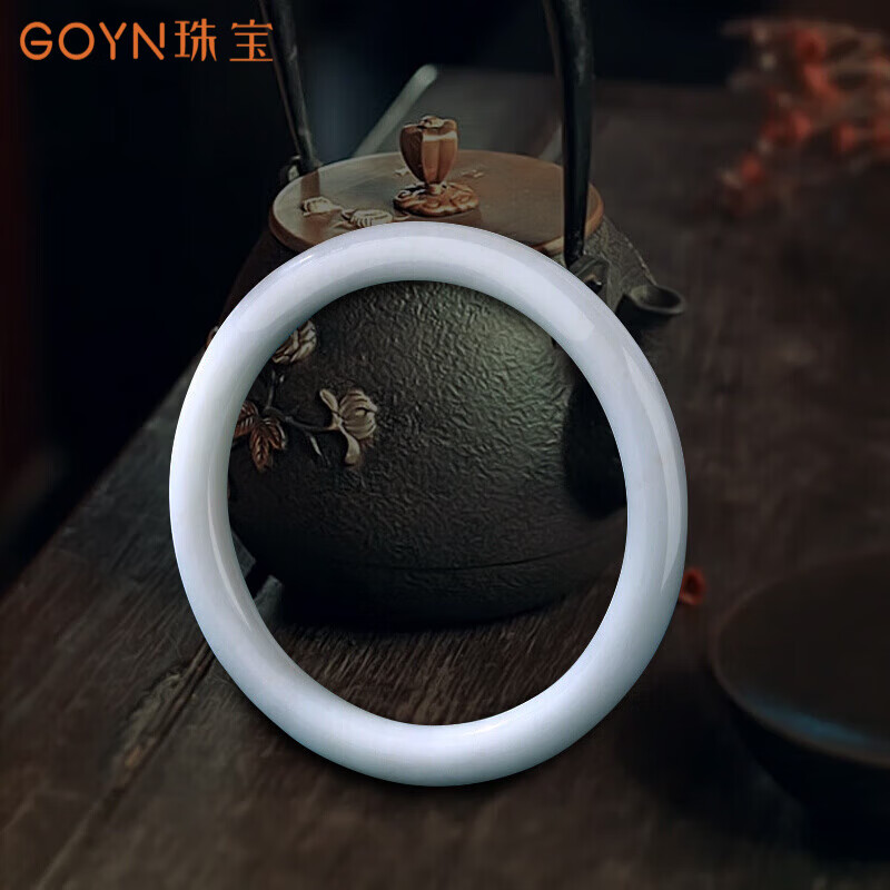 goyn蓝田玉手镯陕西蓝田玉叮当镯手镯小细圆条镯汉服暖玉陕西西安 5.