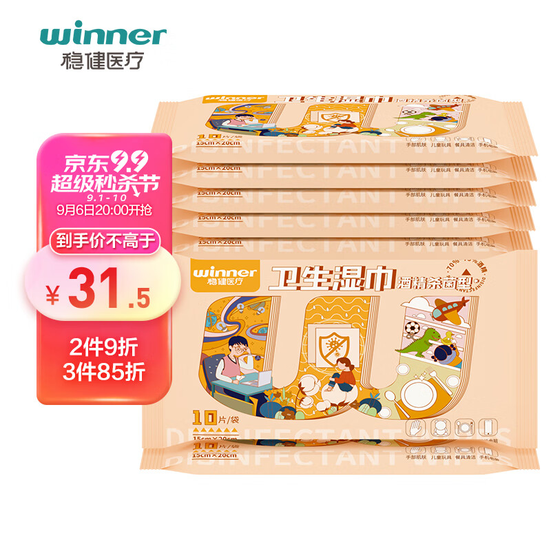家庭护理商品价格&销量趋势:稳健(Winner)酒精湿巾优秀推荐