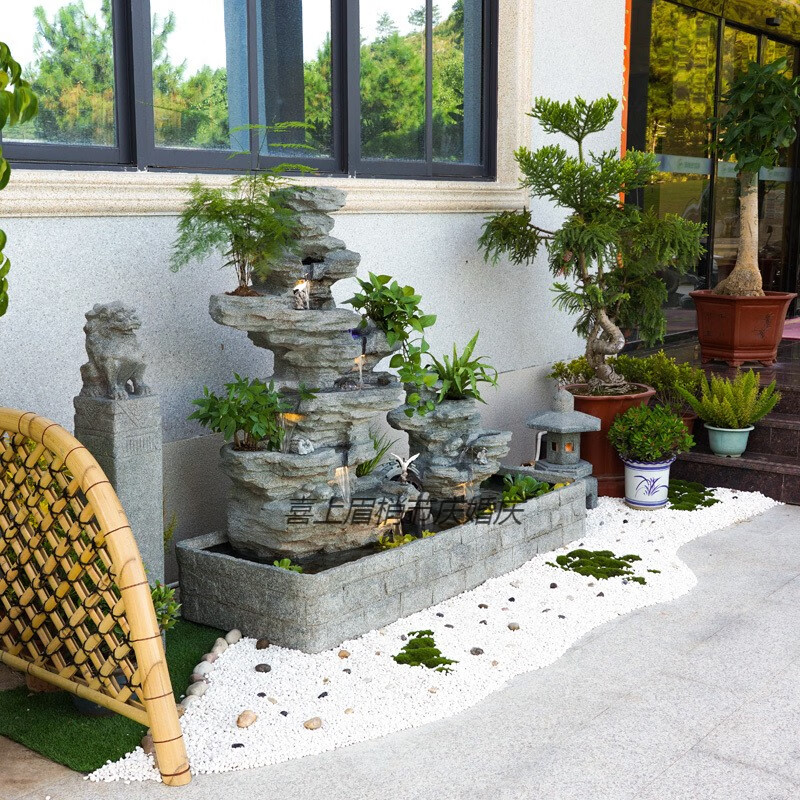 假山流水喷泉摆件小院鱼池造景观 5010长方形水池190x70x155长宽高