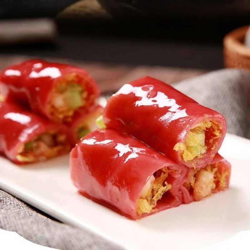 食芳溢广式早茶点心虾仁红米肠粉速冻早餐港式肠粉加热即食点心速食