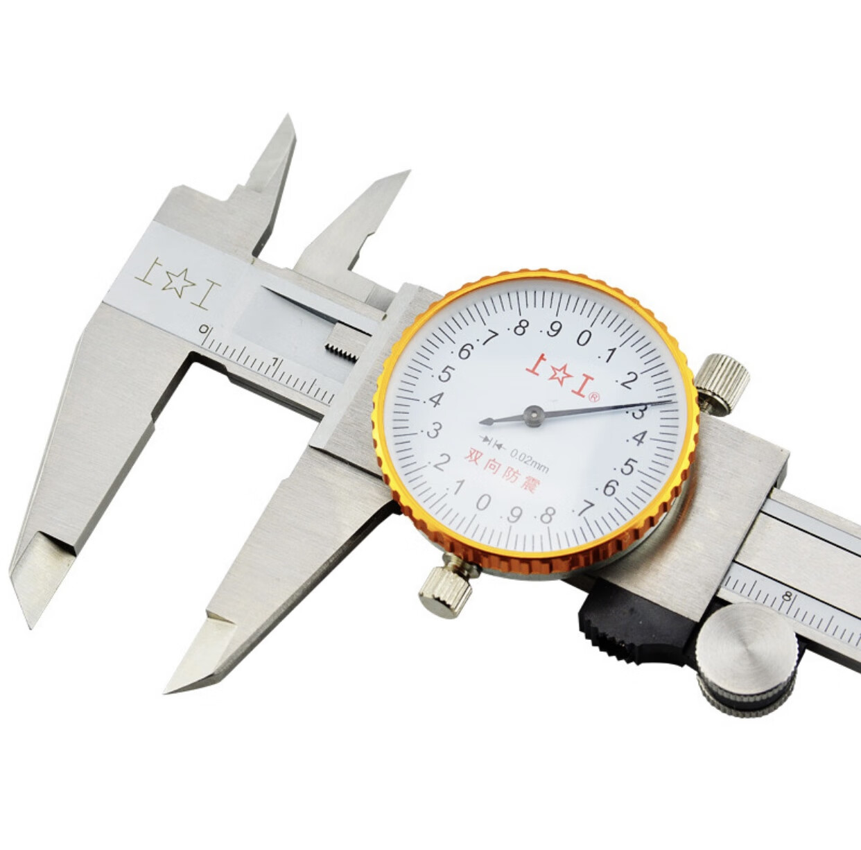 02/0.01双向抗震 带表卡尺0-150 0.02mm