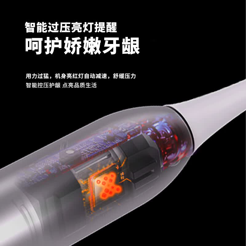 同同家(TTJ)电动牙刷成人智能光感刷声波男女软毛全自动充电式情侣款套装礼盒装T9P 送男朋友生日礼物新年礼品 新一代智感牙刷·钛黑T9P(配黑刷头)