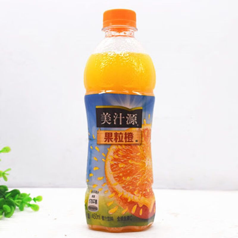 美汁源果汁饮料热带汁汁桃桃红葡萄玫瑰槐花420ml瓶 果粒橙12瓶