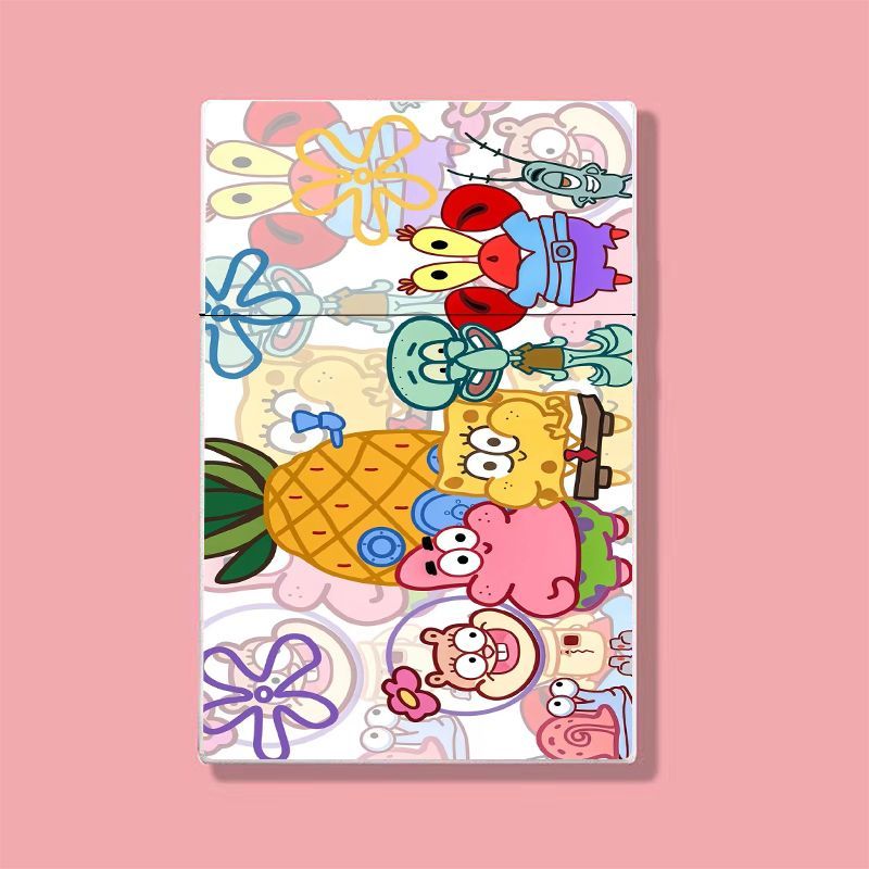 烟盒宿舍藏烟神器随身携带防潮防压简约个性创意定制 1支 海绵宝宝 粗