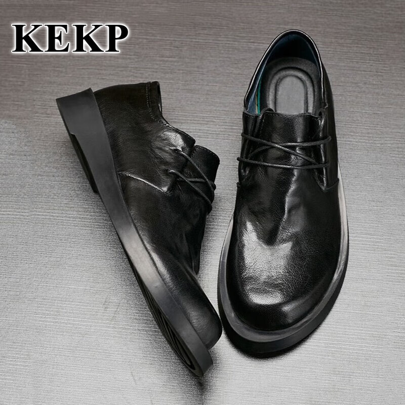 KEKP品牌工装鞋男皮鞋【优选头层牛皮】年春季新款大头鞋KD2995-2 黑色 40