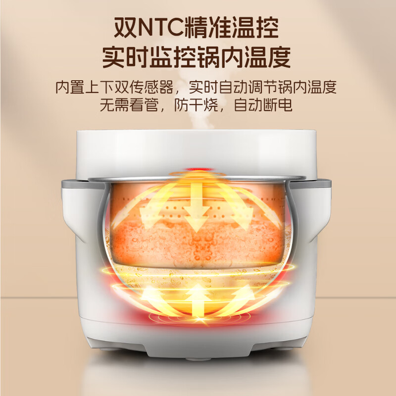 千寿无涂层低糖电饭煲 电饭锅 脱降减糖饭煲 不锈钢球釜内胆沥米饭多功能2升1-2人家用迷你小型煮饭锅 2L  1-2人用 (316不锈钢球釜内胆） 2L