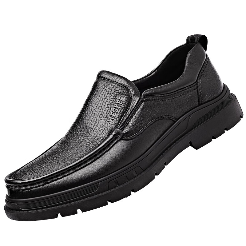 老爷车皮鞋男真皮透气商务休闲鞋软皮软底中老年爸爸鞋一脚蹬 wk22702