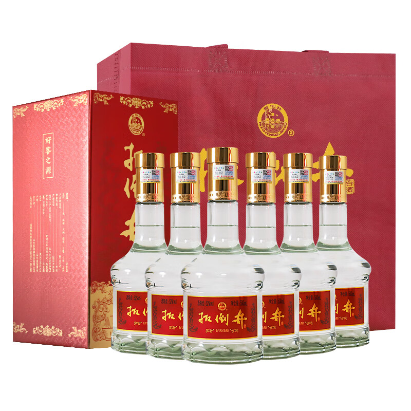 扳倒井白酒 52度好客佳酿 纯粮酿造浓香型礼盒包装 自饮送礼白酒 52度 500mL 6瓶 （搭配手提袋）