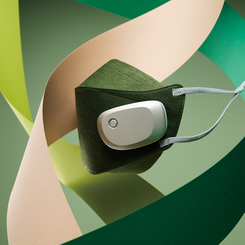 飞利浦电动新风口罩kn95高颜值成人口罩防尘防晒3d立体透气不勒耳 军