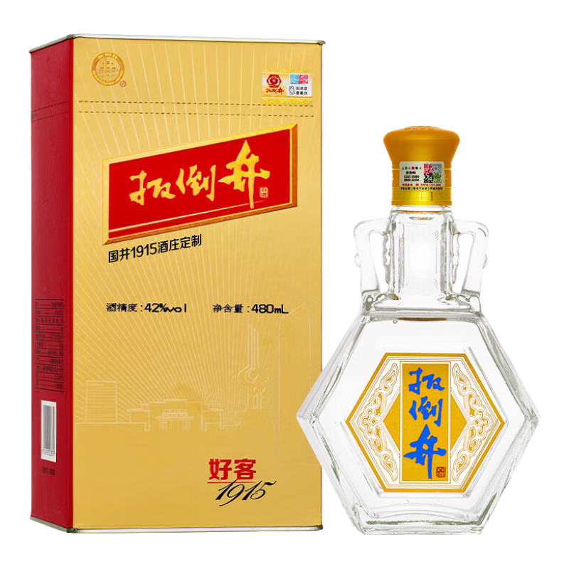 扳倒井白酒 好客1915 純糧釀造白酒 自飲收藏送禮白酒 山東特產(chǎn)名酒 42度 480mL 1瓶