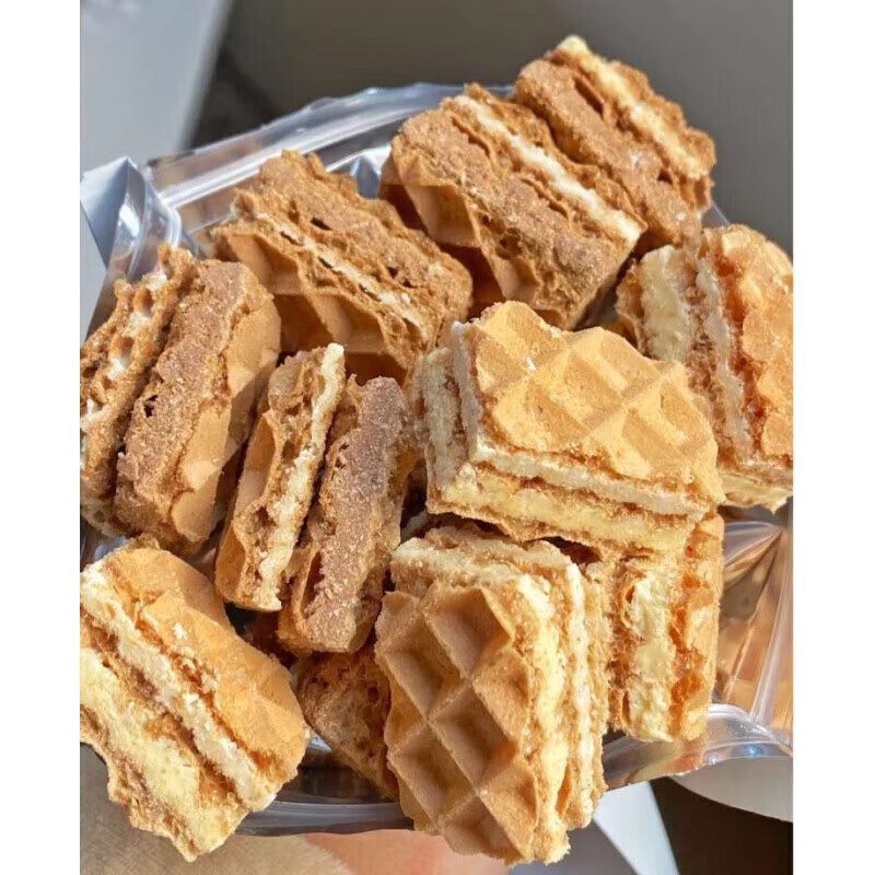 吉品到岩威化饼干好吃到起飞厚切酥脆威化零食三口味混合装 威化 口味混合装 35包*1箱