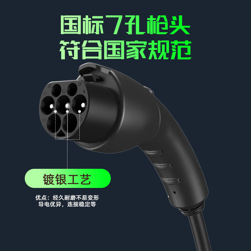 普诺得赛博随心充 7KW新能源汽车充电桩 双模式两用随车充电器 家用充电枪 适配于特斯拉极氪等车型