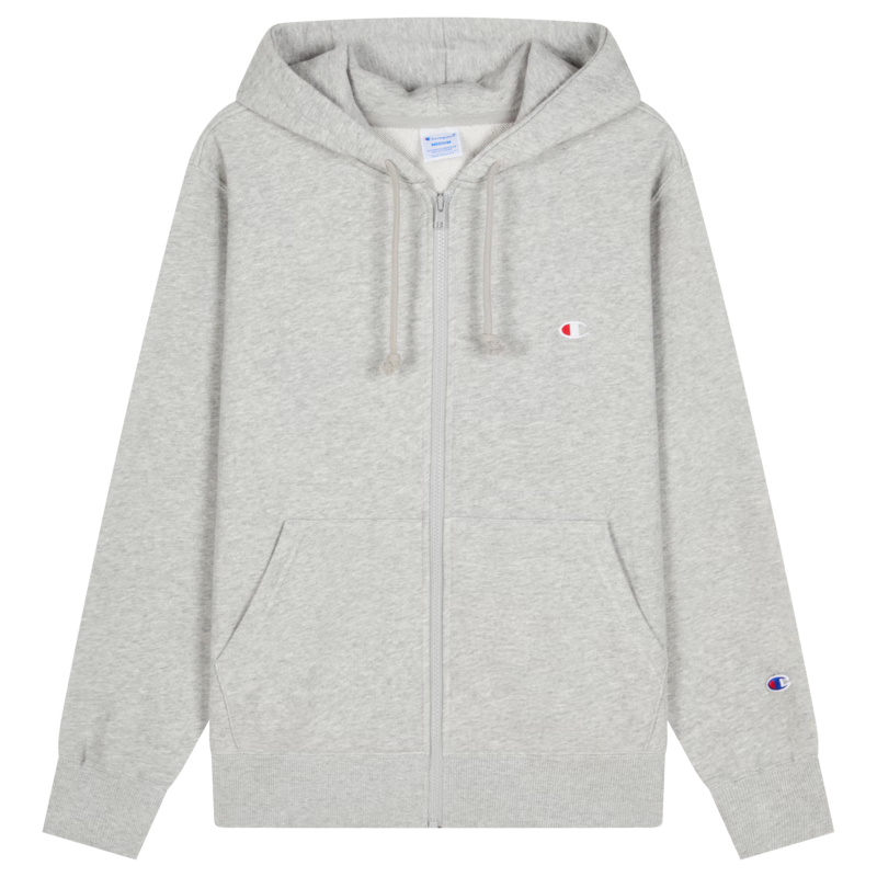 Champion【王俊凱同款】冠軍情侶衛(wèi)衣外套2024春季新款刺繡開(kāi)衫女 淺灰色 M