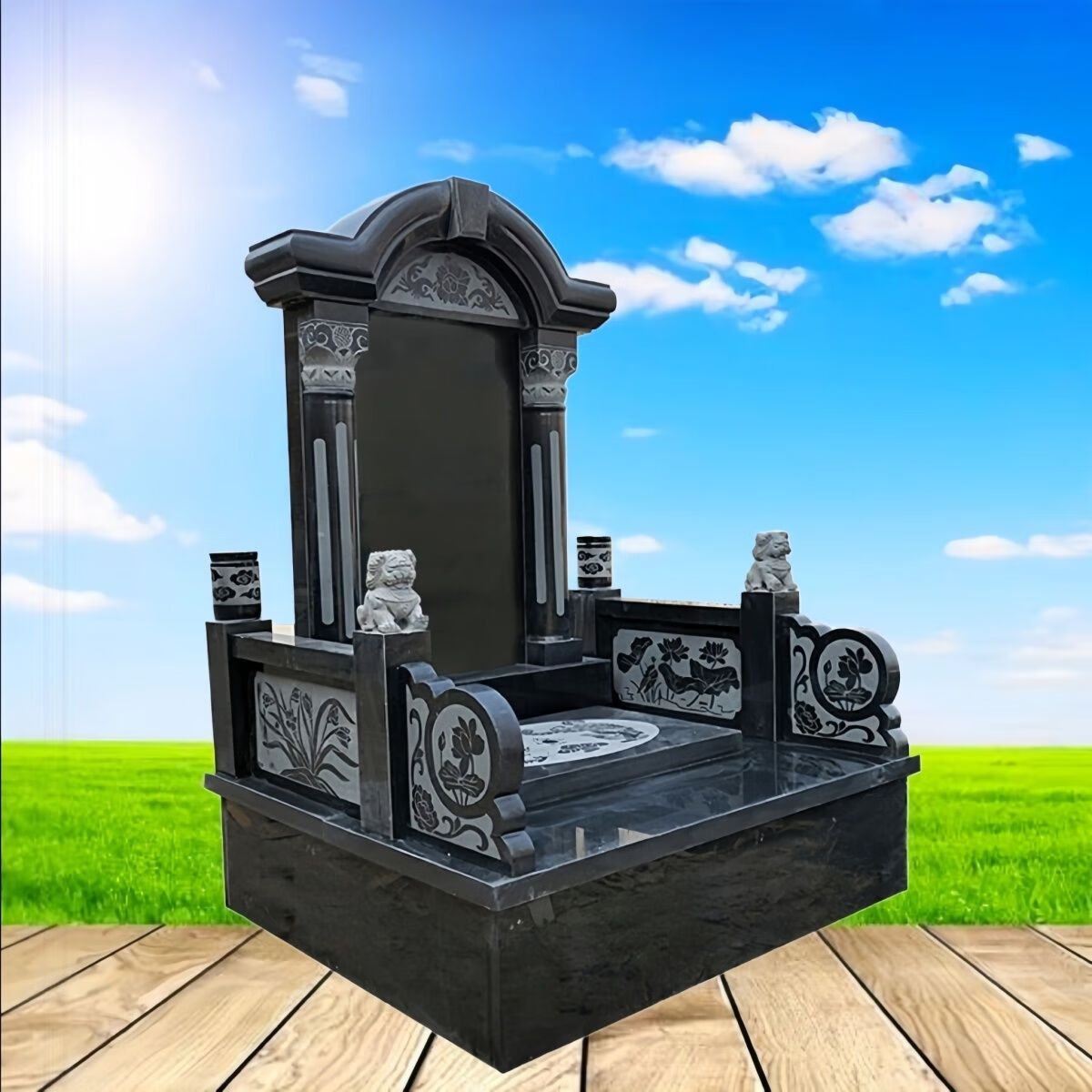 墓碑定制单双人家族墓碑农村土葬花岗岩户外石碑公墓陵园清明刻字