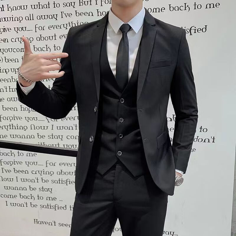 禾纾30岁男装搭配成熟全套西装男高档西装三件套商务正装西服职业套装