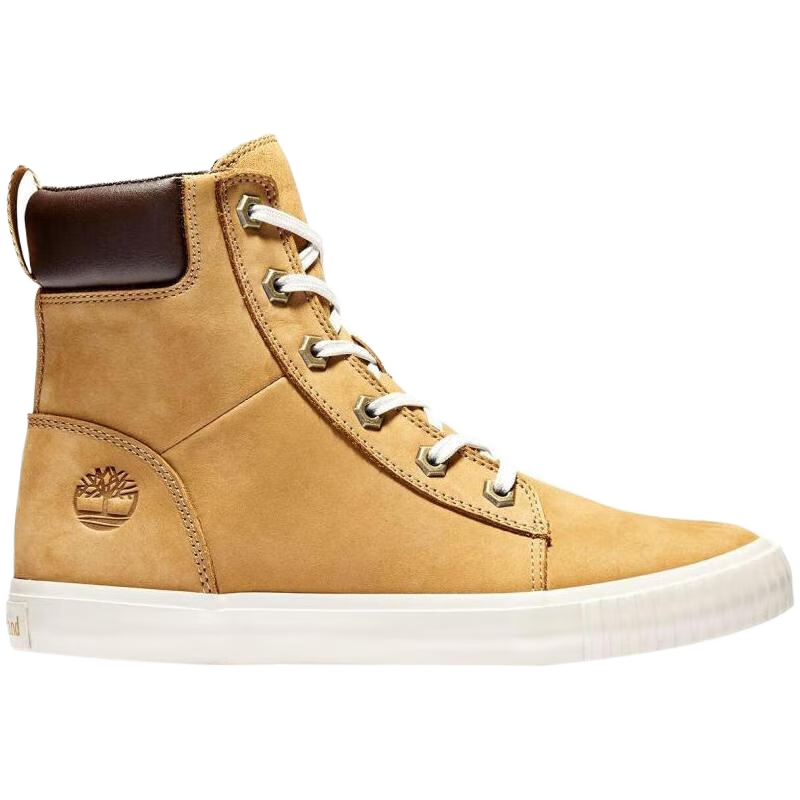 添柏岚(Timberland)女靴马丁靴拼色中筒6孔系带防护大黄靴秋冬户外徒步登山鞋TIMZ07Z Wheat Nubuck 10