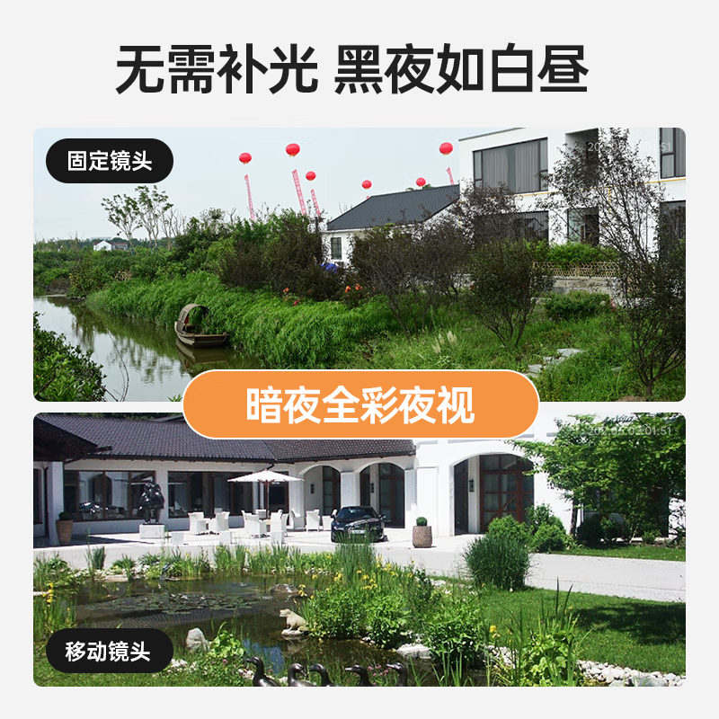 看护家4g监控摄像头室内外变焦高清监控无线wifi门口户外家用360度全景无死角手机远程太阳能监控 极清4G版+云存储+近30天回放报警录像 断电续航版