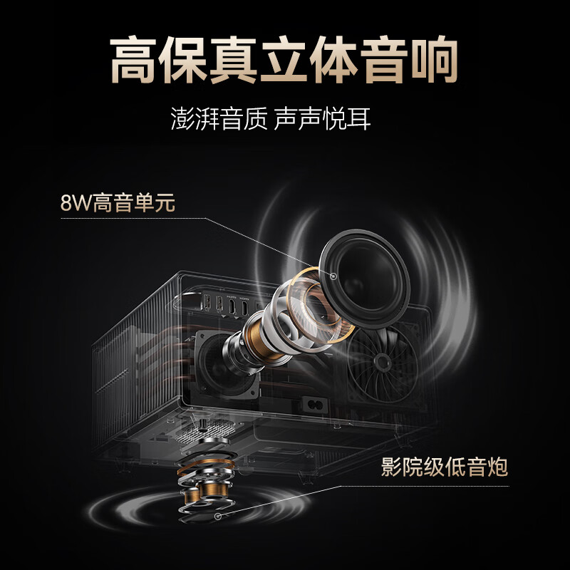 智越家投影仪家用家庭影院8k超高清白天1080P办公投影机卧室投墙电视手机补贴 全自动对焦+全封闭光机+4K解码+AI语音