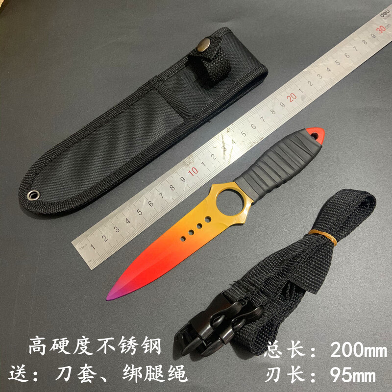 csgo周边实体骷髅刀游戏模型潜水绑腿刀高硬度不锈钢渐变色多普勒