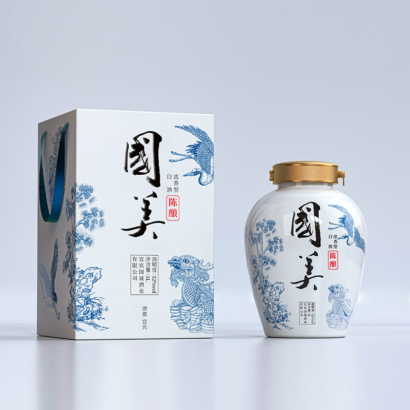 国美52度陈酿四川宜宾五粮浓香型白酒5l坛装 52度 5l 1坛 52度5l装