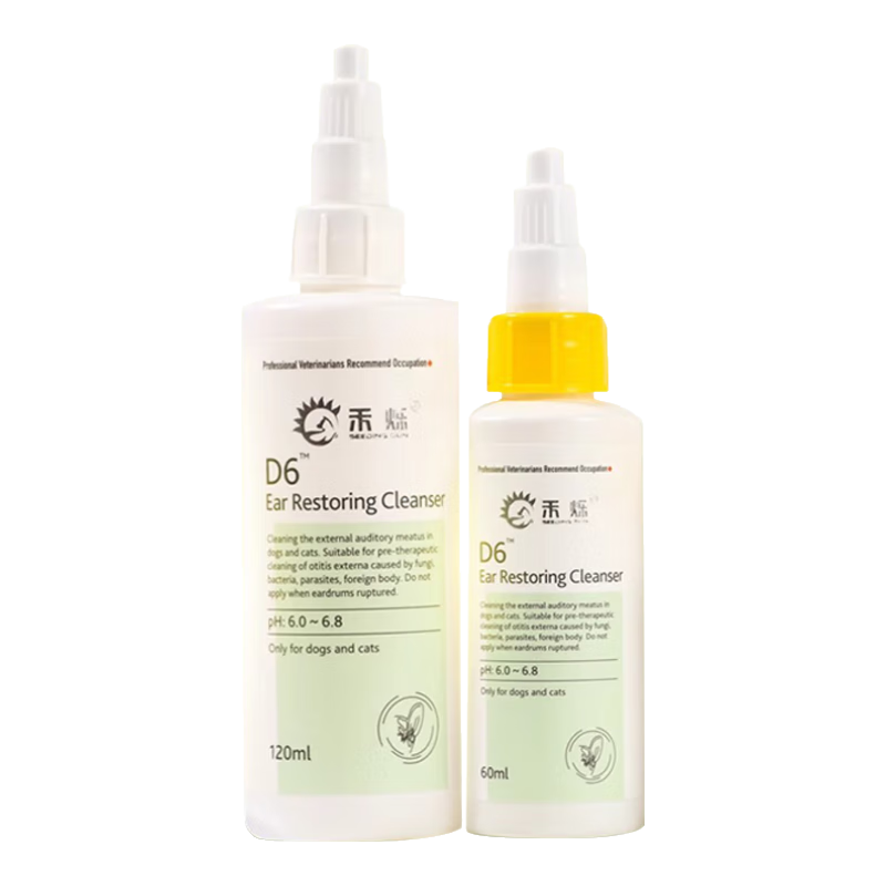 禾爍（SEEDING SUN）D6洗耳液貓潔耳液犬用寵物耳部清潔滴耳液 60ml1瓶