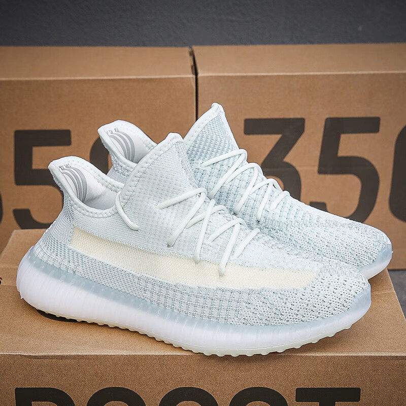 女鞋厚底2024春秋季新款爆米花底超火椰子鞋情侣休闲百搭运动鞋 冰蓝