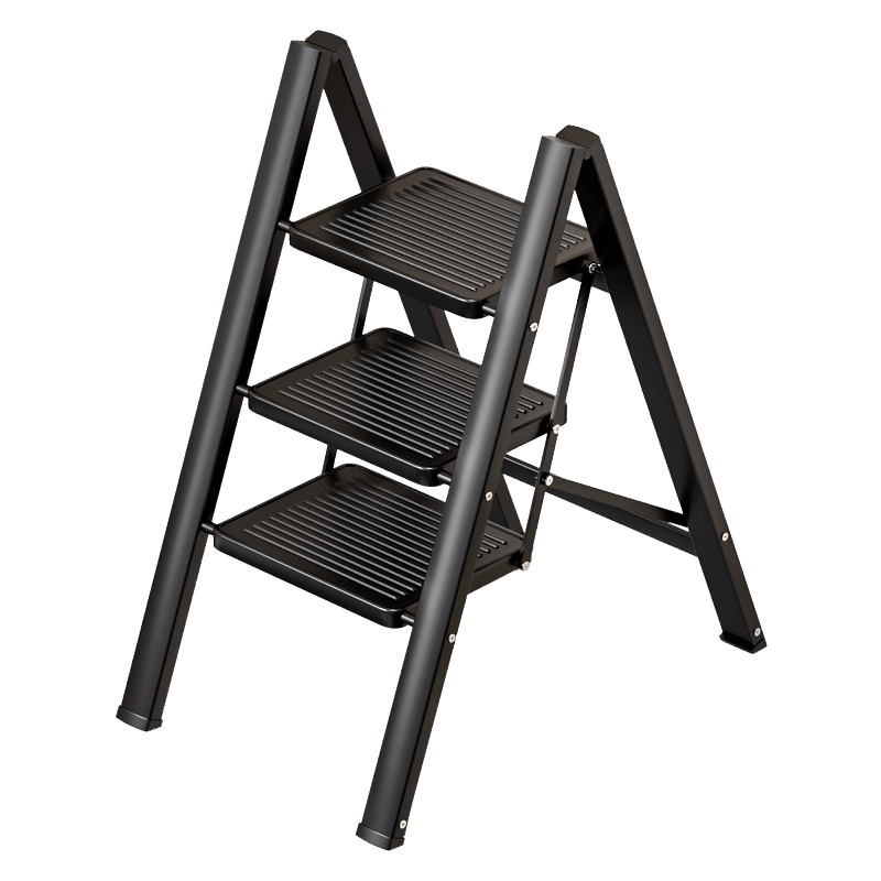 曾高 家用梯子折叠人字梯梯凳花架梯乔迁之喜 多功能花架梯枪灰色三步