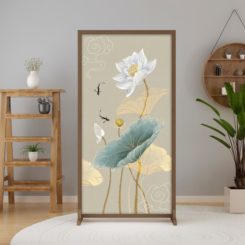 海诗圣堡新中式屏风隔断客厅遮挡入户玄关家用茶室办公茶室酒店座屏 A1 50*50